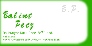 balint pecz business card